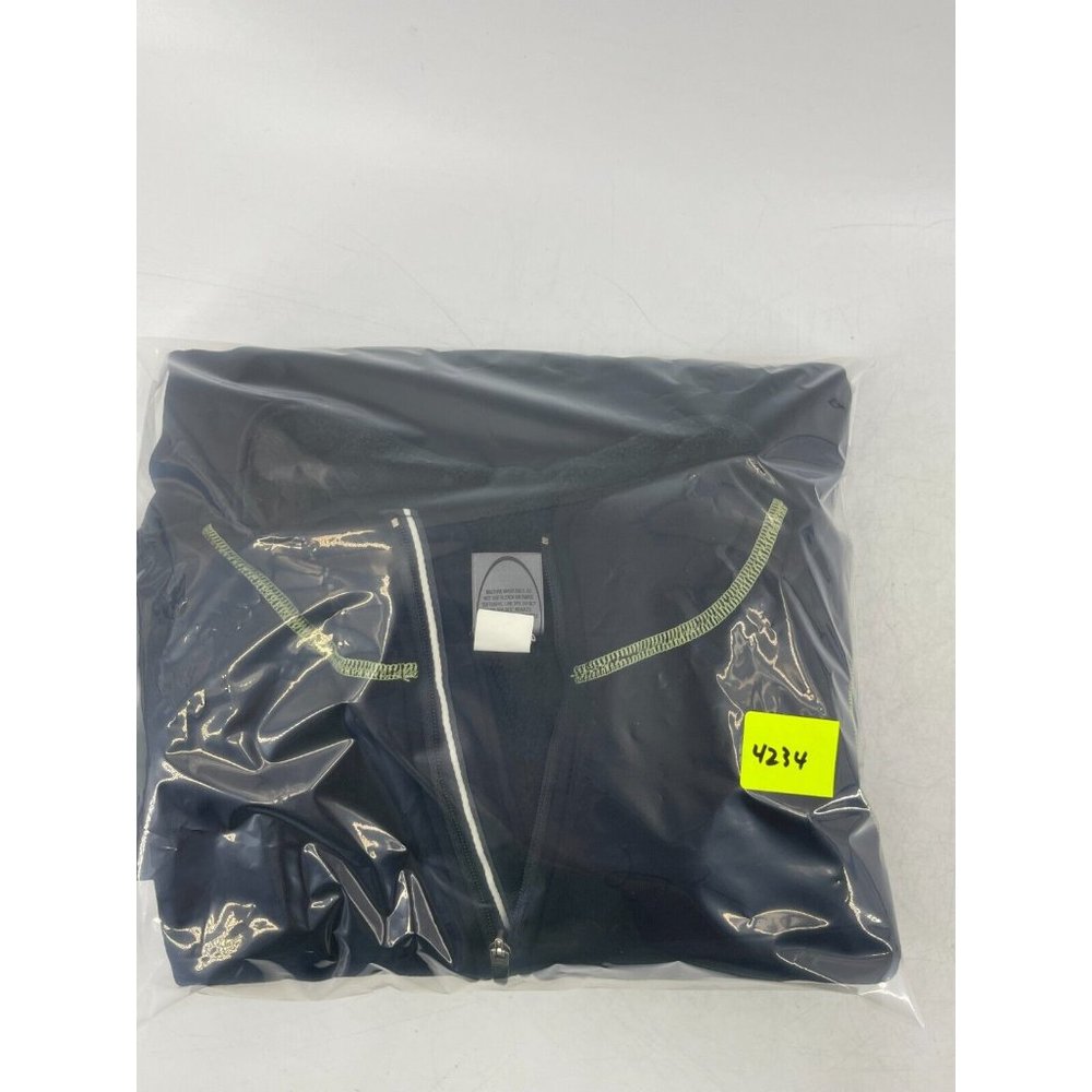 REI Women's Black Neon Green Stitching 1/4 Zip Stretch Fleece Sweatshirt Size L - Picture 15 of 15